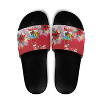 Bermuda Christmas Slide Sandals Coquette Bow Xmas Vibe - Wonder Print Shop