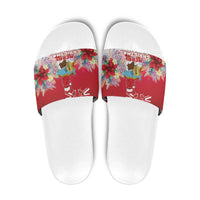 Bermuda Christmas Slide Sandals Coquette Bow Xmas Vibe - Wonder Print Shop