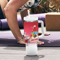 Bermuda Christmas Tumbler With Handle Coquette Bow Xmas Vibe - Wonder Print Shop