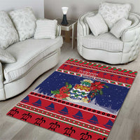 Cayman Islands Christmas Area Rug Coat Of Arms With Poinsettia - Wonder Print Shop