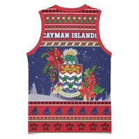 Cayman Islands Christmas Basketball Jersey Coat Of Arms With Poinsettia - Wonder Print Shop