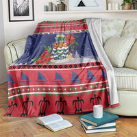 Cayman Islands Christmas Blanket Coat Of Arms With Poinsettia - Wonder Print Shop
