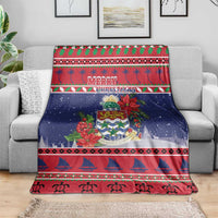 Cayman Islands Christmas Blanket Coat Of Arms With Poinsettia - Wonder Print Shop