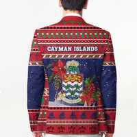 Cayman Islands Christmas Blazer Coat Of Arms With Poinsettia - Wonder Print Shop