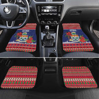 Cayman Islands Christmas Car Mats Coat Of Arms With Poinsettia - Wonder Print Shop