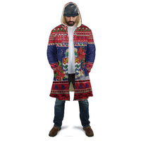 Cayman Islands Christmas Cloak Coat Of Arms With Poinsettia - Wonder Print Shop