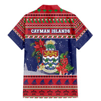 Cayman Islands Christmas Family Matching Mermaid Dress and Hawaiian Shirt Coat Of Arms With Poinsettia - Wonder Print Shop