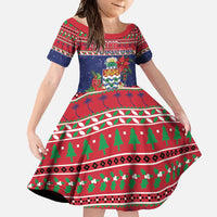 Cayman Islands Christmas Family Matching Tank Maxi Dress and Hawaiian Shirt Coat Of Arms With Poinsettia - Wonder Print Shop
