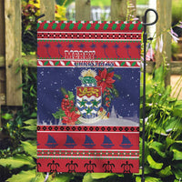 Cayman Islands Christmas Garden Flag Coat Of Arms With Poinsettia - Wonder Print Shop