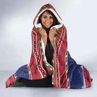 Cayman Islands Christmas Hooded Blanket Coat Of Arms With Poinsettia - Wonder Print Shop