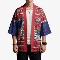 Cayman Islands Christmas Kimono Coat Of Arms With Poinsettia - Wonder Print Shop