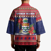Cayman Islands Christmas Kimono Coat Of Arms With Poinsettia - Wonder Print Shop