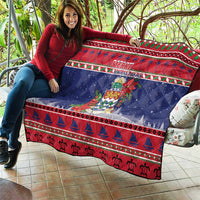 Cayman Islands Christmas Quilt Coat Of Arms With Poinsettia - Wonder Print Shop