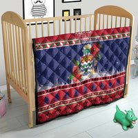 Cayman Islands Christmas Quilt Coat Of Arms With Poinsettia - Wonder Print Shop
