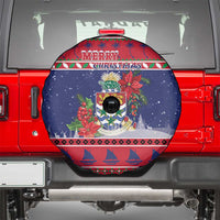 Cayman Islands Christmas Spare Tire Cover Coat Of Arms With Poinsettia - Wonder Print Shop