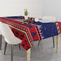 Cayman Islands Christmas Tablecloth Coat Of Arms With Poinsettia - Wonder Print Shop