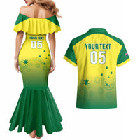 Custom Australia Cricket Couples Matching Mermaid Dress and Hawaiian Shirt Go Champions Aussies LT05 - Wonder Print Shop