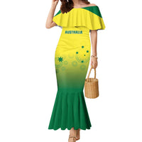 Custom Australia Cricket Family Matching Mermaid Dress and Hawaiian Shirt Go Champions Aussies LT05 - Wonder Print Shop