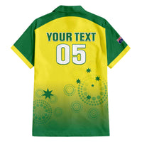 Custom Australia Cricket Family Matching Off The Shoulder Long Sleeve Dress and Hawaiian Shirt Go Champions Aussies LT05 - Wonder Print Shop