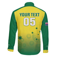 Custom Australia Cricket Family Matching Off The Shoulder Long Sleeve Dress and Hawaiian Shirt Go Champions Aussies LT05 - Wonder Print Shop