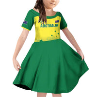 Custom Australia Cricket Family Matching Off Shoulder Short Dress and Hawaiian Shirt Go Champions Aussies LT05 - Wonder Print Shop