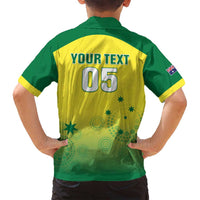 Custom Australia Cricket Family Matching Puletasi and Hawaiian Shirt Go Champions Aussies LT05 - Wonder Print Shop