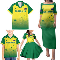 Custom Australia Cricket Family Matching Puletasi and Hawaiian Shirt Go Champions Aussies LT05 - Wonder Print Shop
