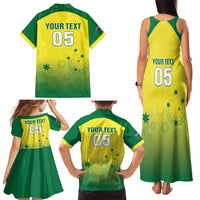 Custom Australia Cricket Family Matching Tank Maxi Dress and Hawaiian Shirt Go Champions Aussies LT05 - Wonder Print Shop