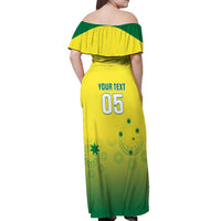 Custom Australia Cricket Off Shoulder Maxi Dress Go Champions Aussies LT05 - Wonder Print Shop