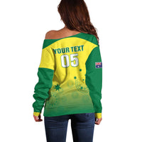 Custom Australia Cricket Off Shoulder Sweater Go Champions Aussies LT05 - Wonder Print Shop