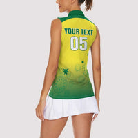 Custom Australia Cricket Women Sleeveless Polo Shirt Go Champions Aussies LT05 - Wonder Print Shop