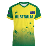 Custom Australia Cricket Women V-Neck T-Shirt Go Champions Aussies LT05 - Wonder Print Shop