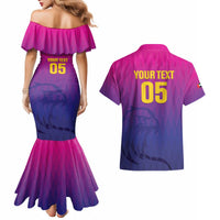 Custom United Arab Emirates Cricket Couples Matching Mermaid Dress and Hawaiian Shirt Go Champions Sporty Style LT05 - Wonder Print Shop
