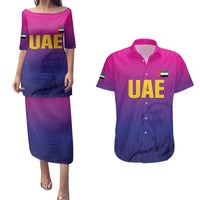 Custom United Arab Emirates Cricket Couples Matching Puletasi and Hawaiian Shirt Go Champions Sporty Style LT05 - Wonder Print Shop