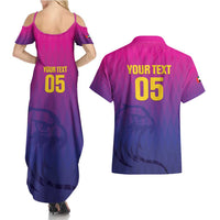 Custom United Arab Emirates Cricket Couples Matching Summer Maxi Dress and Hawaiian Shirt Go Champions Sporty Style LT05 - Wonder Print Shop