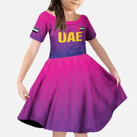 Custom United Arab Emirates Cricket Family Matching Long Sleeve Bodycon Dress and Hawaiian Shirt Go Champions Sporty Style LT05 - Wonder Print Shop