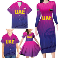 Custom United Arab Emirates Cricket Family Matching Long Sleeve Bodycon Dress and Hawaiian Shirt Go Champions Sporty Style LT05 - Wonder Print Shop