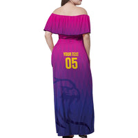 Custom United Arab Emirates Cricket Family Matching Off Shoulder Maxi Dress and Hawaiian Shirt Go Champions Sporty Style LT05 - Wonder Print Shop