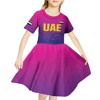 Custom United Arab Emirates Cricket Kid Short Sleeve Dress Go Champions Sporty Style LT05 - Wonder Print Shop