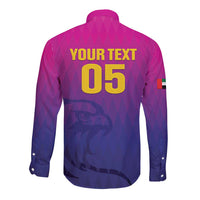 Custom United Arab Emirates Cricket Long Sleeve Button Shirt Go Champions Sporty Style LT05 - Wonder Print Shop