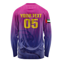 Custom United Arab Emirates Cricket Long Sleeve Shirt Go Champions Sporty Style LT05 - Wonder Print Shop