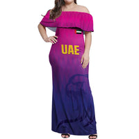 Custom United Arab Emirates Cricket Off Shoulder Maxi Dress Go Champions Sporty Style LT05 - Wonder Print Shop