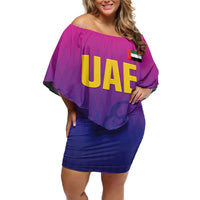Custom United Arab Emirates Cricket Off Shoulder Short Dress Go Champions Sporty Style LT05 - Wonder Print Shop