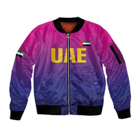 Custom United Arab Emirates Cricket Sleeve Zip Bomber Jacket Go Champions Sporty Style LT05 - Wonder Print Shop