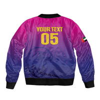 Custom United Arab Emirates Cricket Sleeve Zip Bomber Jacket Go Champions Sporty Style LT05 - Wonder Print Shop