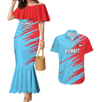 Custom Kuwait Cricket Couples Matching Mermaid Dress and Hawaiian Shirt Unique Style LT05 - Wonder Print Shop