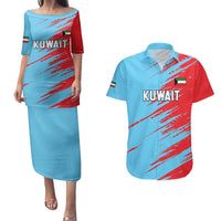 Custom Kuwait Cricket Couples Matching Puletasi and Hawaiian Shirt Unique Style LT05 - Wonder Print Shop
