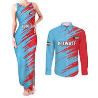 Custom Kuwait Cricket Couples Matching Tank Maxi Dress and Long Sleeve Button Shirt Unique Style LT05 - Wonder Print Shop