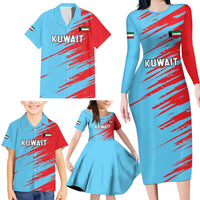 Custom Kuwait Cricket Family Matching Long Sleeve Bodycon Dress and Hawaiian Shirt Unique Style LT05 - Wonder Print Shop