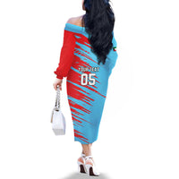 Custom Kuwait Cricket Family Matching Off The Shoulder Long Sleeve Dress and Hawaiian Shirt Unique Style LT05 - Wonder Print Shop